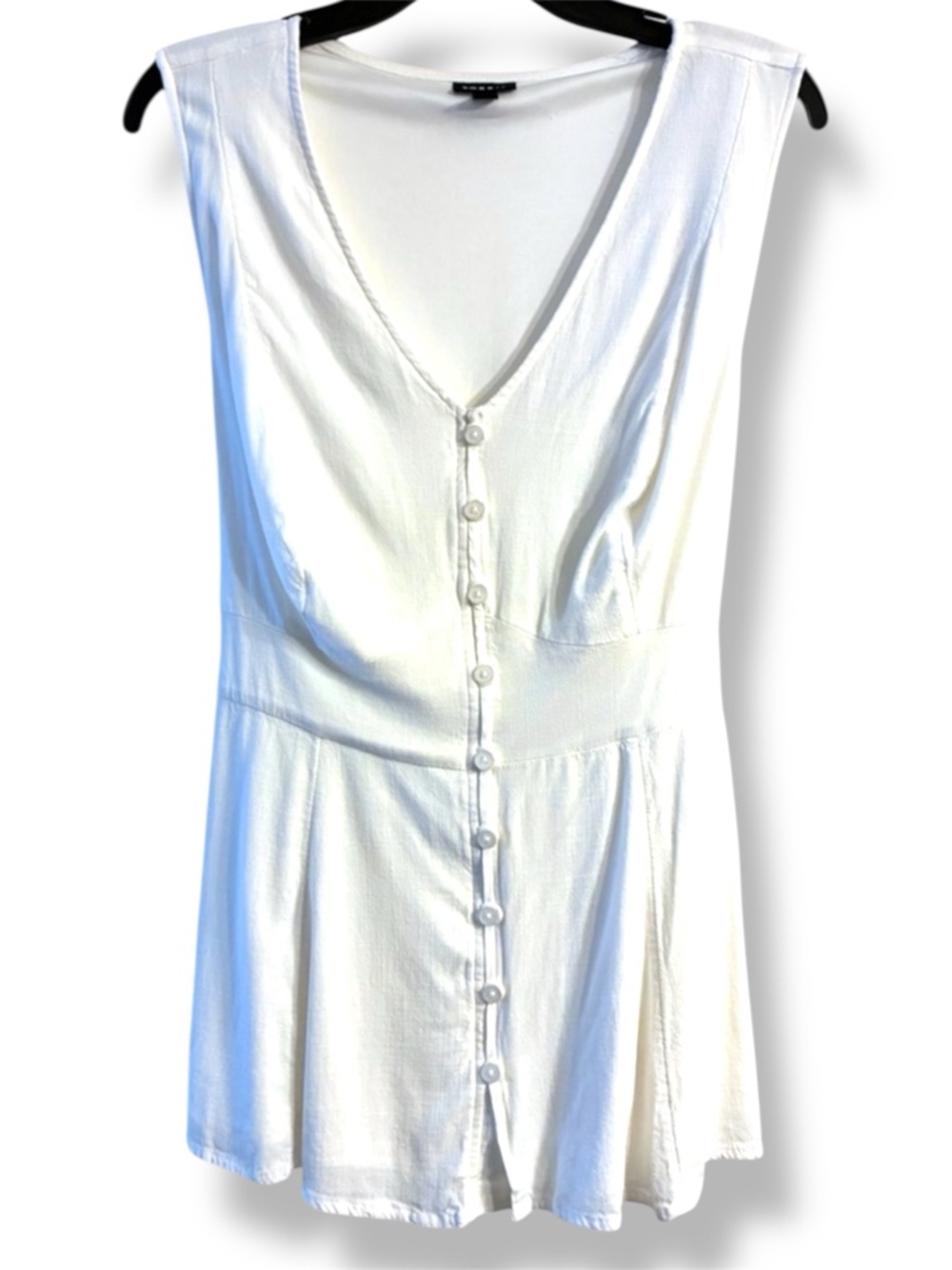 ✨ Torrid Ivory Button Front Sleeveless Tie Back Top Size 1 / approx 1X women
